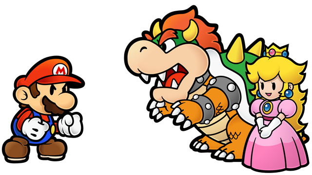 Peach, Mario, and Bowser